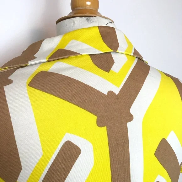 Diane Von Furstenberg Vintage Yellow Mod Wrap Top - Picture 6 of 8